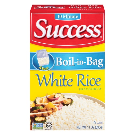Success Rice Boil-in-Bag White Rice Fluffy and Precooked 14 Oz (Pack of 18)