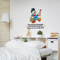 Success Scrooge McDuck Life Quote Cartoon Quotes Decors Wall Sticker Art Design Decal for Girls Boys Kids Room Bedroom Nursery Kindergarten Home Decor Stickers Wall Art Vinyl Decoration (20x18 inch)
