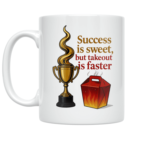 Success is Sweet But Takeout is Faster - Foodie Enthusiast - 11 oz Ceramic Coffee Mug