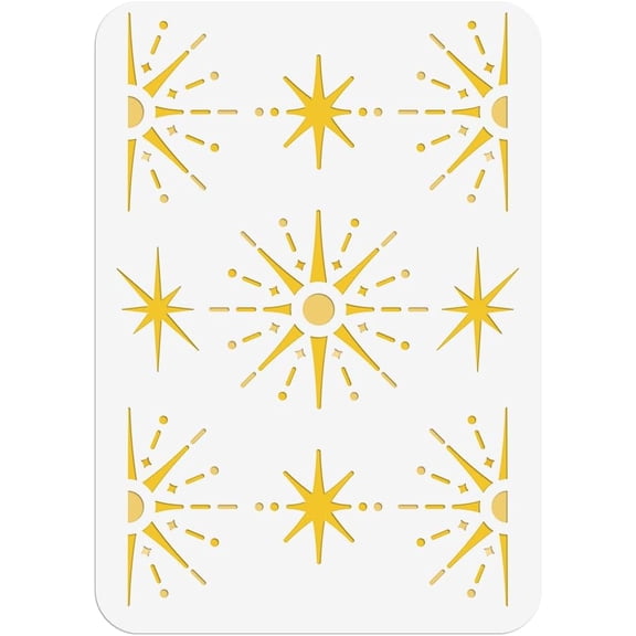 Successive Stars PET Painting Stencil 11.7×8.3inch Reusable DIY Art and Craft Stencils Hollow Painting Template for Painting on Wood Fabric Paper Walls Canvas Furniture for DIY