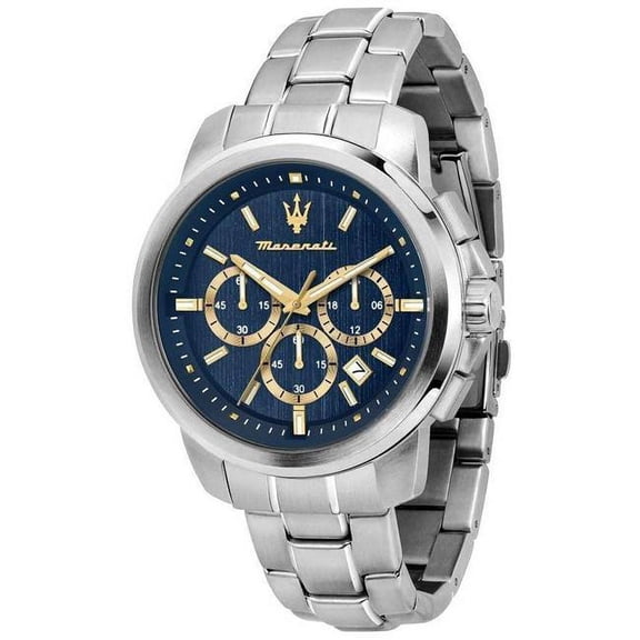 Successo Chronograph Stainless Steel Blue Dial Quartz Mens Watch, Blue - Adult