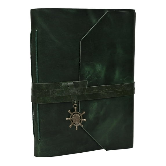 Succor Genuine Leather Photo Album-With Gift Box-Scrapbook-Sketchbook-For Men and Women-Leather Bound-Vintage Photo Album Large-(Green, 8.5 x 6.5 Inches Vertical)