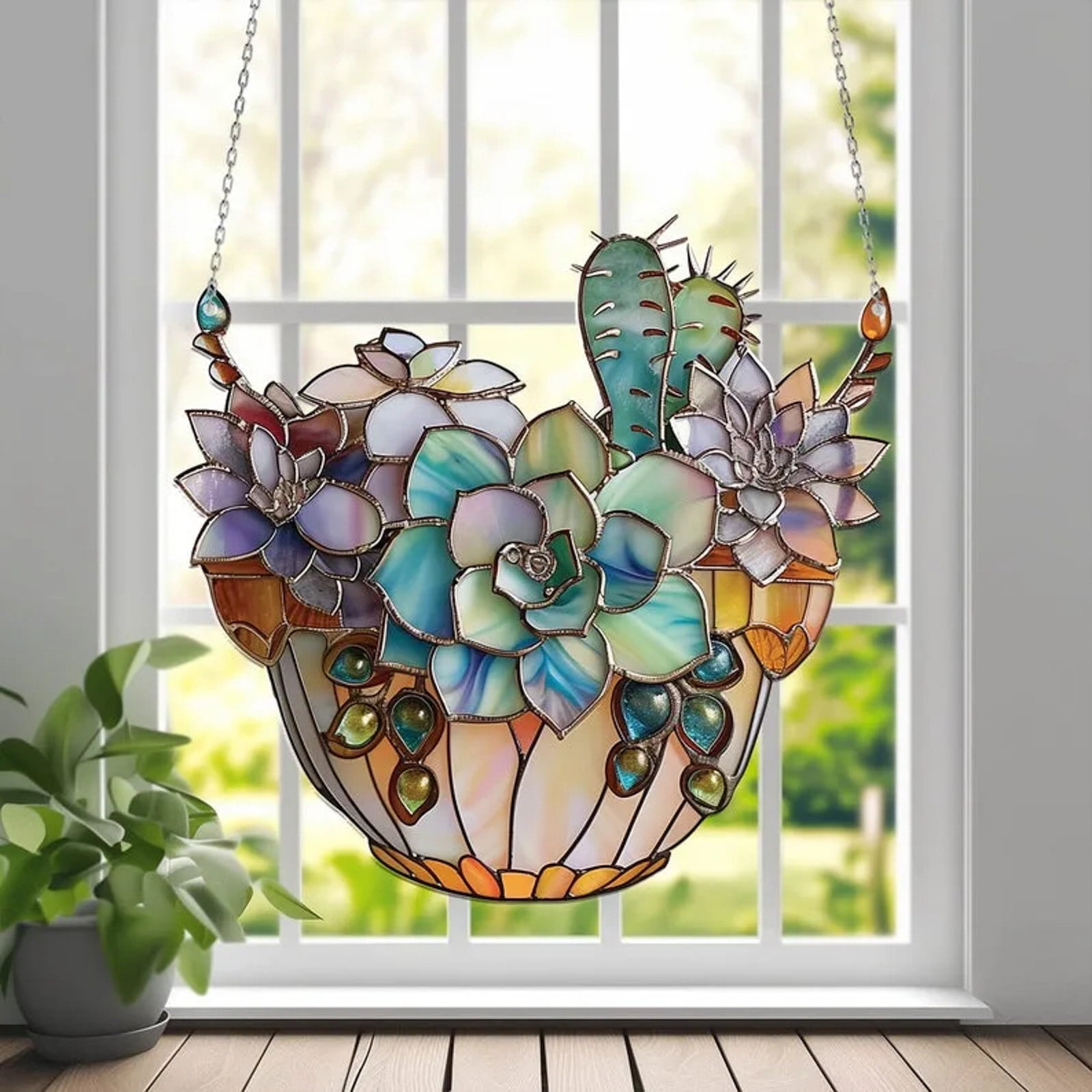 Succulent Acrylic Window Hanging Acrylic Window Hanging Art Decoration