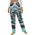 thumbnail image 1 of Succulent Art Print Winter Female Pants Flannel High Waist Women Pants Lady Warm Straight Leg Plush Trousers, 1 of 7