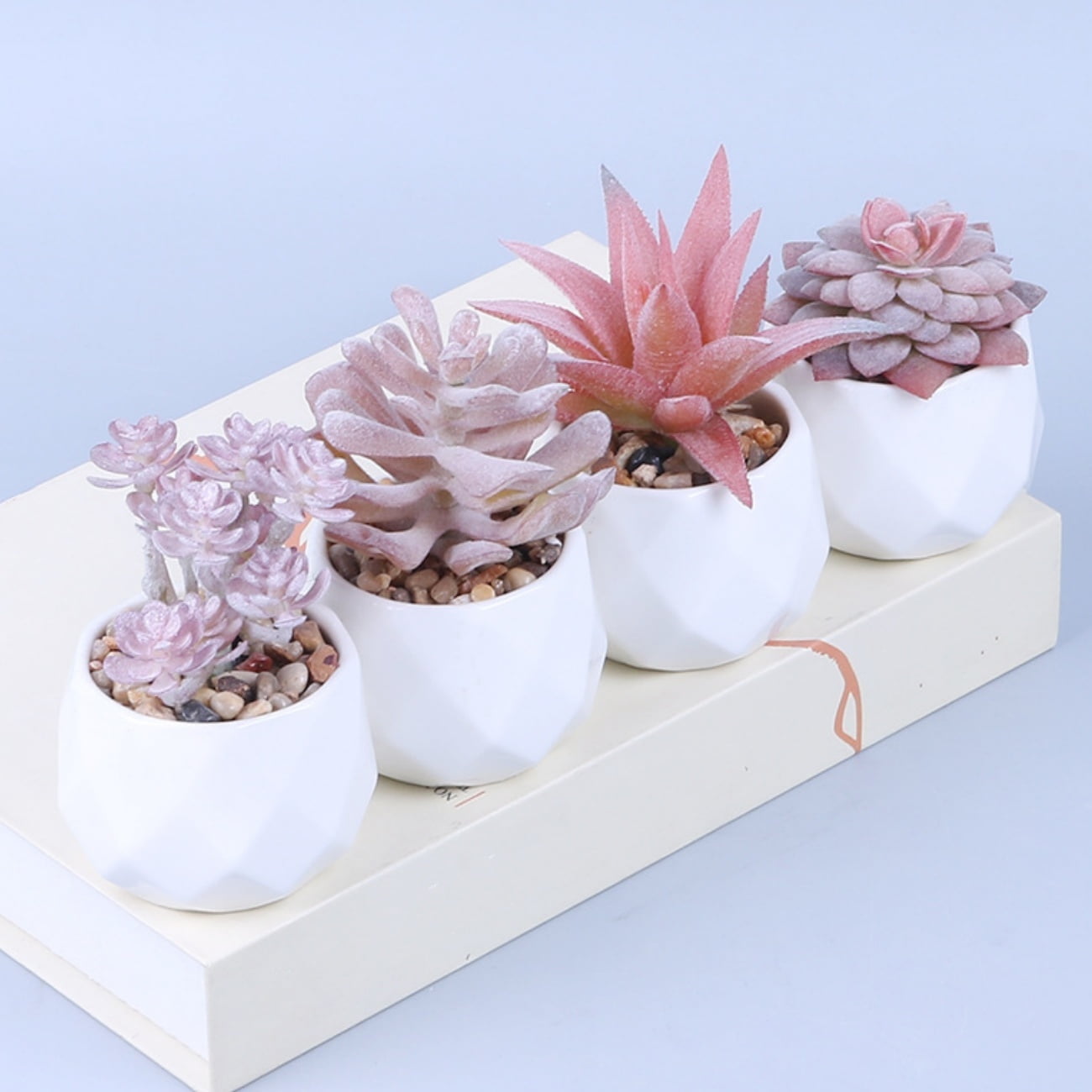 Succulent Artificial Plants,Faux Succulents in Pots,Small Fake Pink Plants  for Office,Table,Desk,Bathroom,Bedroom,Aesthetic Room Shelves Decor,Cute ...