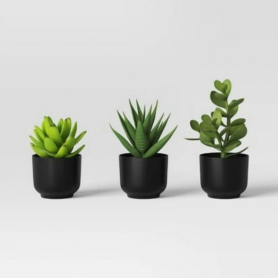 Succulent Artificial in Black Pot
