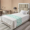 thumbnail image 1 of Succulent Bed Runner, Continuous Cold Toned Pattern of Exotic Plants, Decorative Accent Bedding Scarf for Hotels Homes and Guestrooms, Twin, Mint Green Cadet Blue, by Ambesonne, 1 of 2