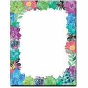 Succulent Border Letterhead Laser & Inkjet Printer Paper, 100 Sheet Pack