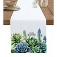 thumbnail image 1 of Succulent Botanical Table Runner 70 Inches, Summer Tropical Flowers Bed Runner Dresser Scarves Tabletop for Indoor Outdoor Parties/Ceremony/Banquet, 13" x 70", 1 of 8