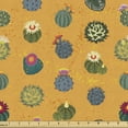 thumbnail image 1 of Ambesonne Succulent Fabric by the Yard Upholstery, Exotic Floral Cactus Art, 5 Yards, Marigold and Multicolor, 1 of 4