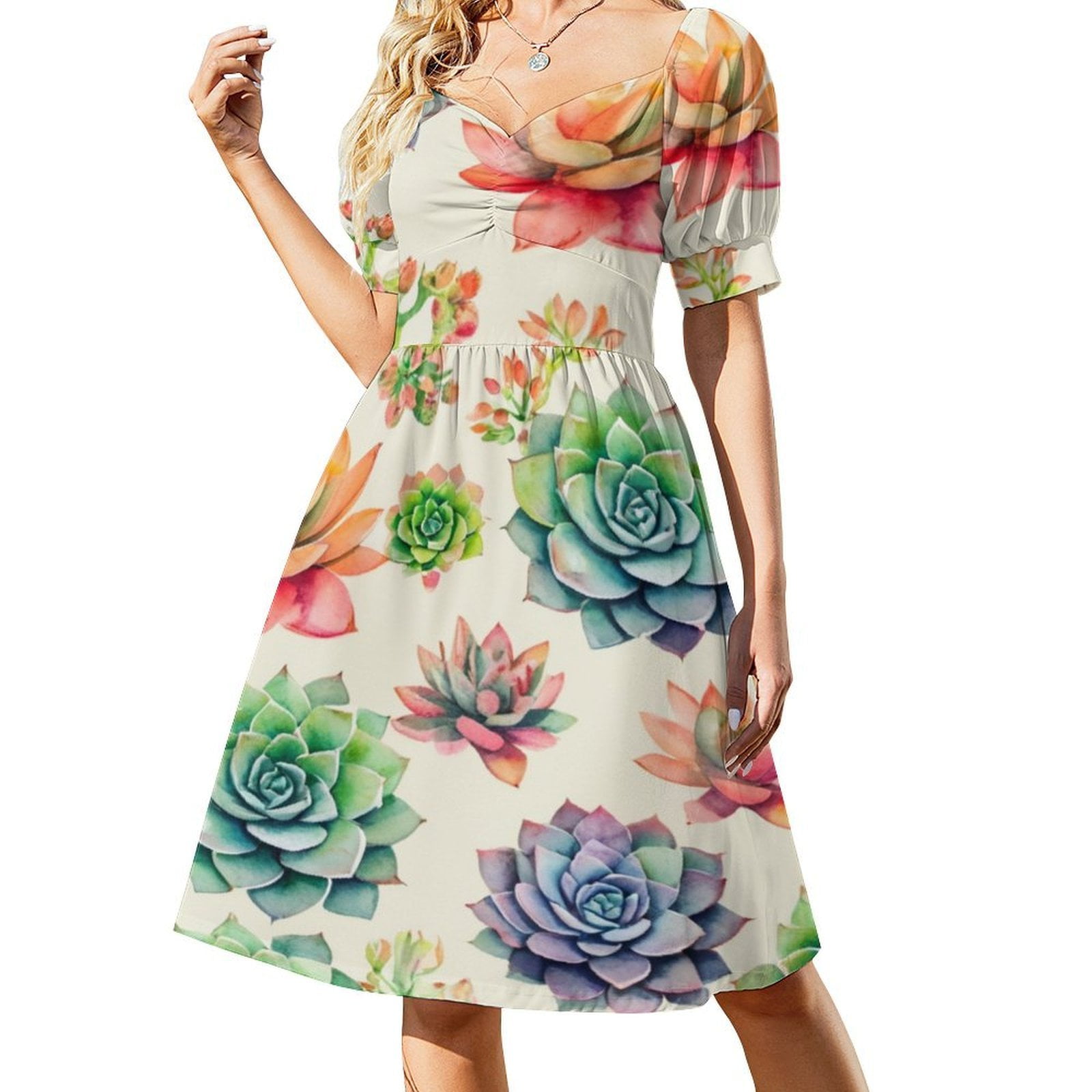 Summer Arrival Flowers Embroidery Pattern Short Sleeves Dress for Stylish Girls