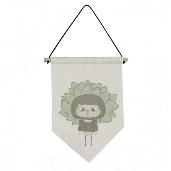 Succulent Green Sunshine Beauty UU Canvas Flag Hanging Wall Art Decor Banner