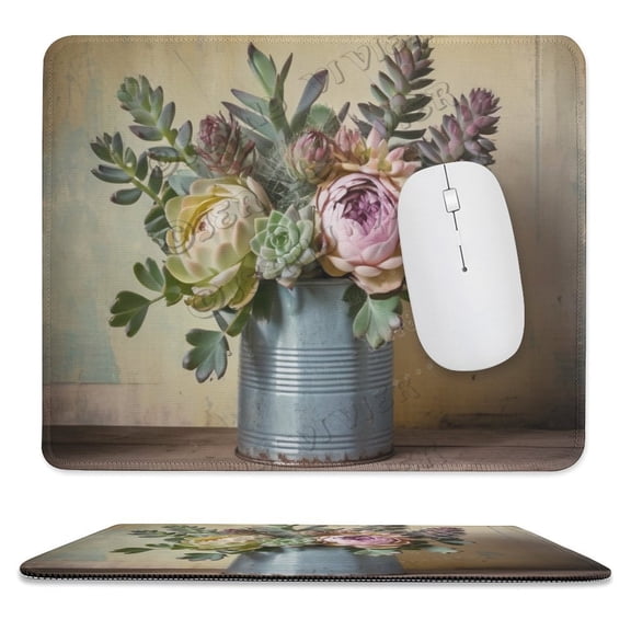 Succulent Mouse Pad Present Desk Decor Dorm Decor Office Decor Rectangular Mousepad Office Supplies Green Cubicle Decor Cute Office Desk Accessories 10"x12"
