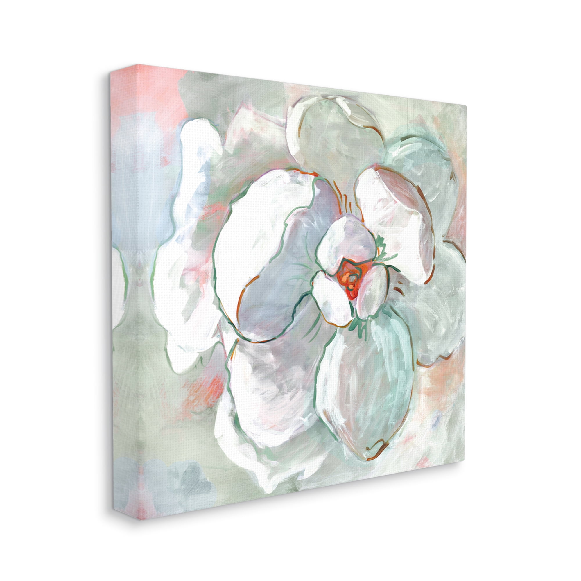Stupell Industries Succulent Plant Leaf Abstraction Green White Red,30 x 30,Designed by Sue Riger
