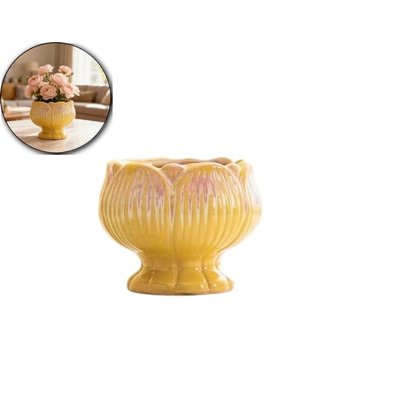 Succulent Plant Pot Gradient Petals Pattern Flower Pot Ceramic Planter for Cactus Plants Container Bonsai Pots with Drainage Hole for Home Decor