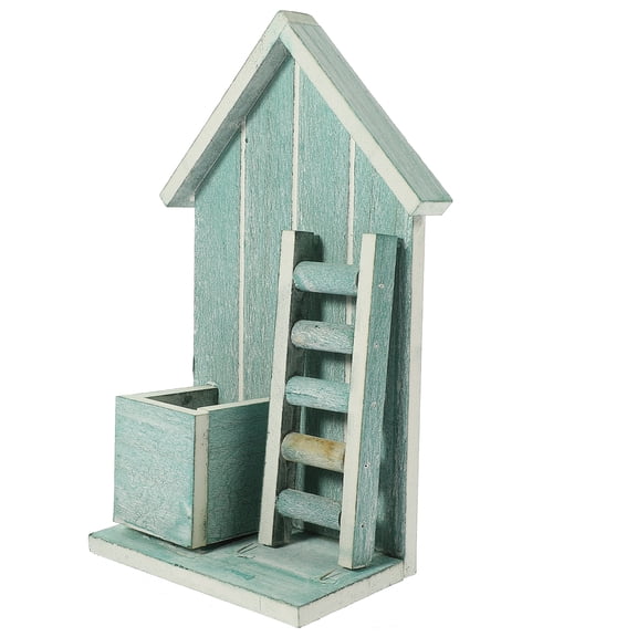FONDOTIN Rustic Flower Pots Wooden Small House Shape 1Pack Friends Gift