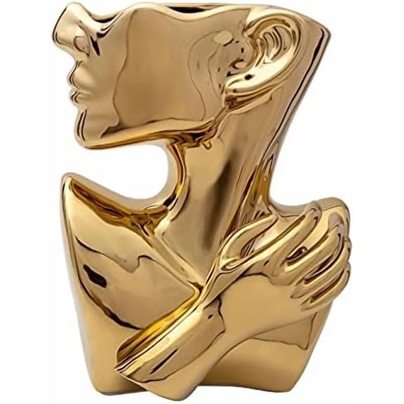 Succulent Planter Bust Vase Small Face Plante Head Face Vase Home Decoration Succulent Cactus Indoor Plant Pot (Gold)$$Home Decor, Kitchen, & Other