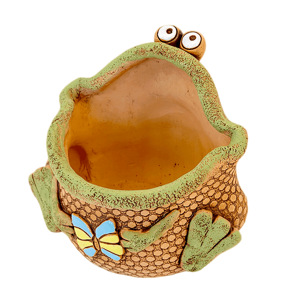 STP GOODS Succulent Planter Frogling Ceramic Flower Pot Planter 5.9" x 6.7" x 5.9-inch Kitchen Plant Pot