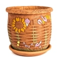 thumbnail image 1 of STPGoods Succulent Planter Wicker Fence Ceramic Planter 5.9'' (15 cm) Flower Pot Planter Kitchen Plant Pot, 1 of 7