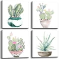 thumbnail image 1 of Succulent Plants Bathroom Decor Wall Art, Green Cactus Pictures Canvas Print, Botanical Paintings for Bedroom Living room Office Decoration - 12" X 12", 1 of 6