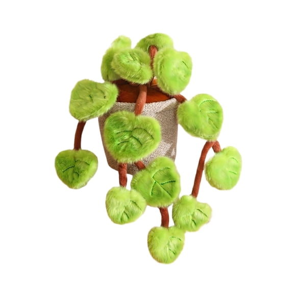 Potted Plant Plush Soft Stuffed Heart Leaf Succulent Doll Novelty Plush Plant for Home Office Desk Decoration Birthday Holiday Gift