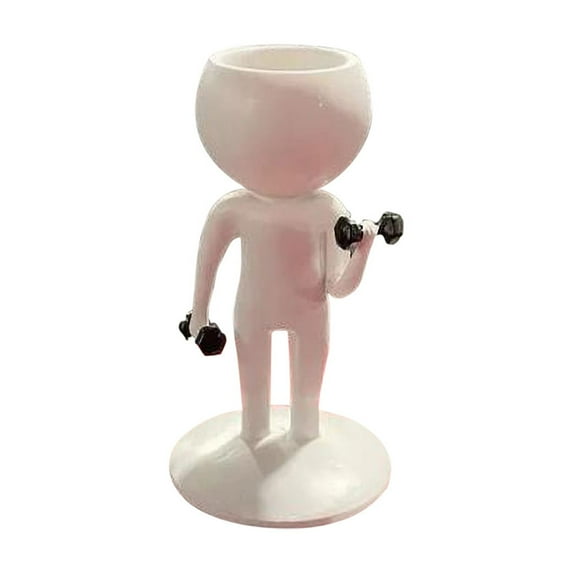 Succulent Pot, Cute Sporty People Shaped Ceramic Succulent Flower Plant Pot, Planter for Home Garden Office Desk Decoration. (Weightlifting)
