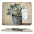 thumbnail image 1 of Succulent Print Mouse Pad with Stitched Edge, Premium-Textured Computer Mousepad with Non-Slip Rubber Base, Gaming Mouse Mat for Laptop, Office & Home 10"x12", 1 of 8