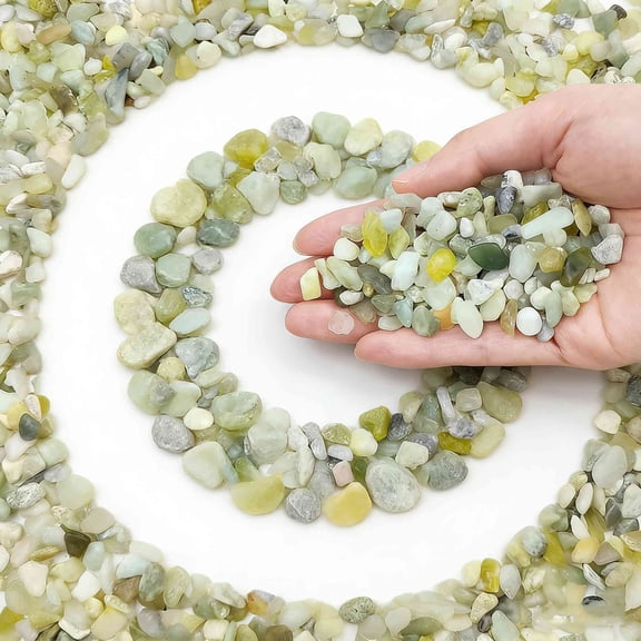 Succulent Rocks, 3-5mm Jade Polished Pebbles for Indoor Plants, 350g Decorative River Rocks for Plants Indoor, Vase Fillers, Cactus Planters, Bird Bath, Fountain, Outdoor Garden Landscaping
