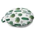 thumbnail image 1 of Succulent Round Floor Cushion with Handle, Exotic Cactus Houseplants Aztec Ornaments Pattern Bohemian Garden Art, Pillow for Living Room & Dorms, 18" Round, Forest Green and White, by Ambesonne, 1 of 4