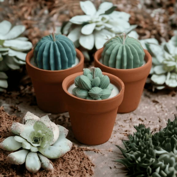 Succulent Scented Soy Wax Candle (Green)