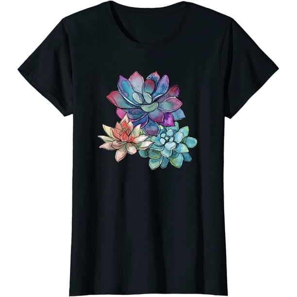 Succulent Shirt Beautiful Watercolor Succulents Plants Gift Tee T-Shirt -  Walmart Business Supplies