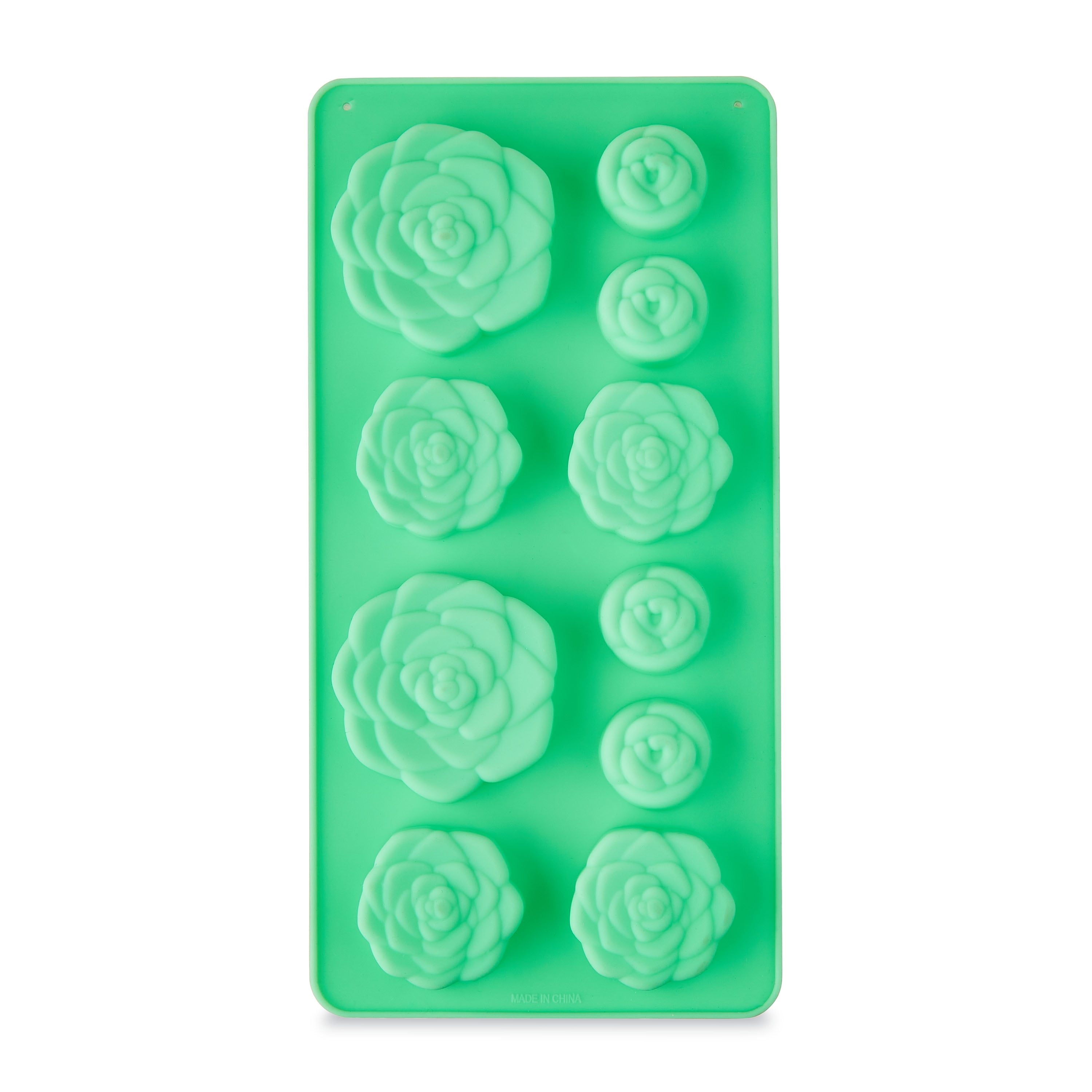 1 Count, 4 x 8 IN, 10-Cavity, Succulent Shape, Silicone Chocolate, Candy and Baking Mold, by Way To Celebrate
