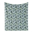thumbnail image 1 of Succulent Soft Flannel Fleece Throw Blanket, Abstract Hand Drawn Style Cactus Flowers Pattern in Green Shades, Cozy Plush for Indoor and Outdoor Use, 70" x 90", Pale Green Sage Green, by Ambesonne, 1 of 5