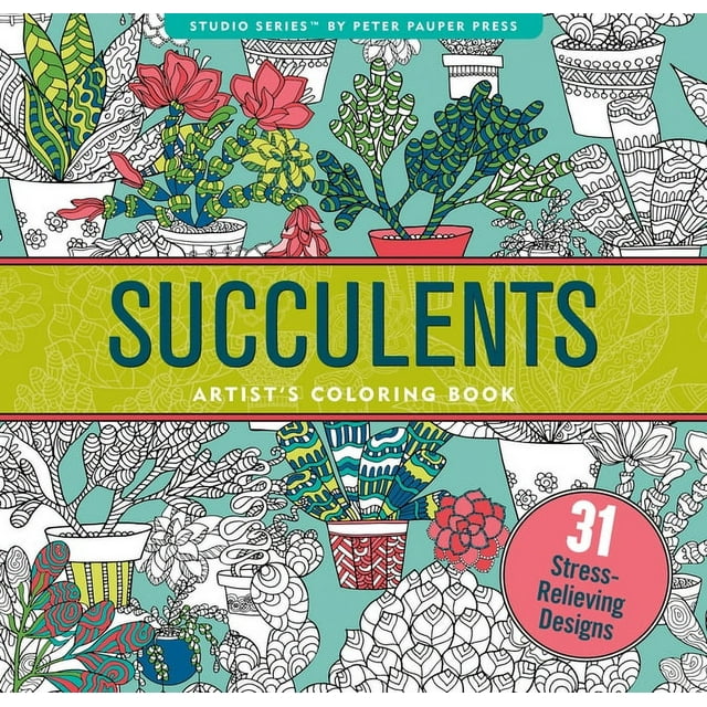 Succulents Adult Coloring Book (31 StressRelieving Designs) (Paperback