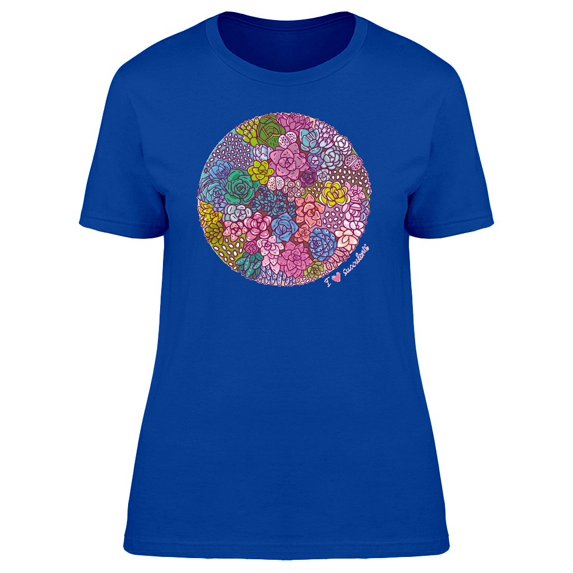 Succulents And Cactus In Circle Tee Women's -Image by Shutterstock