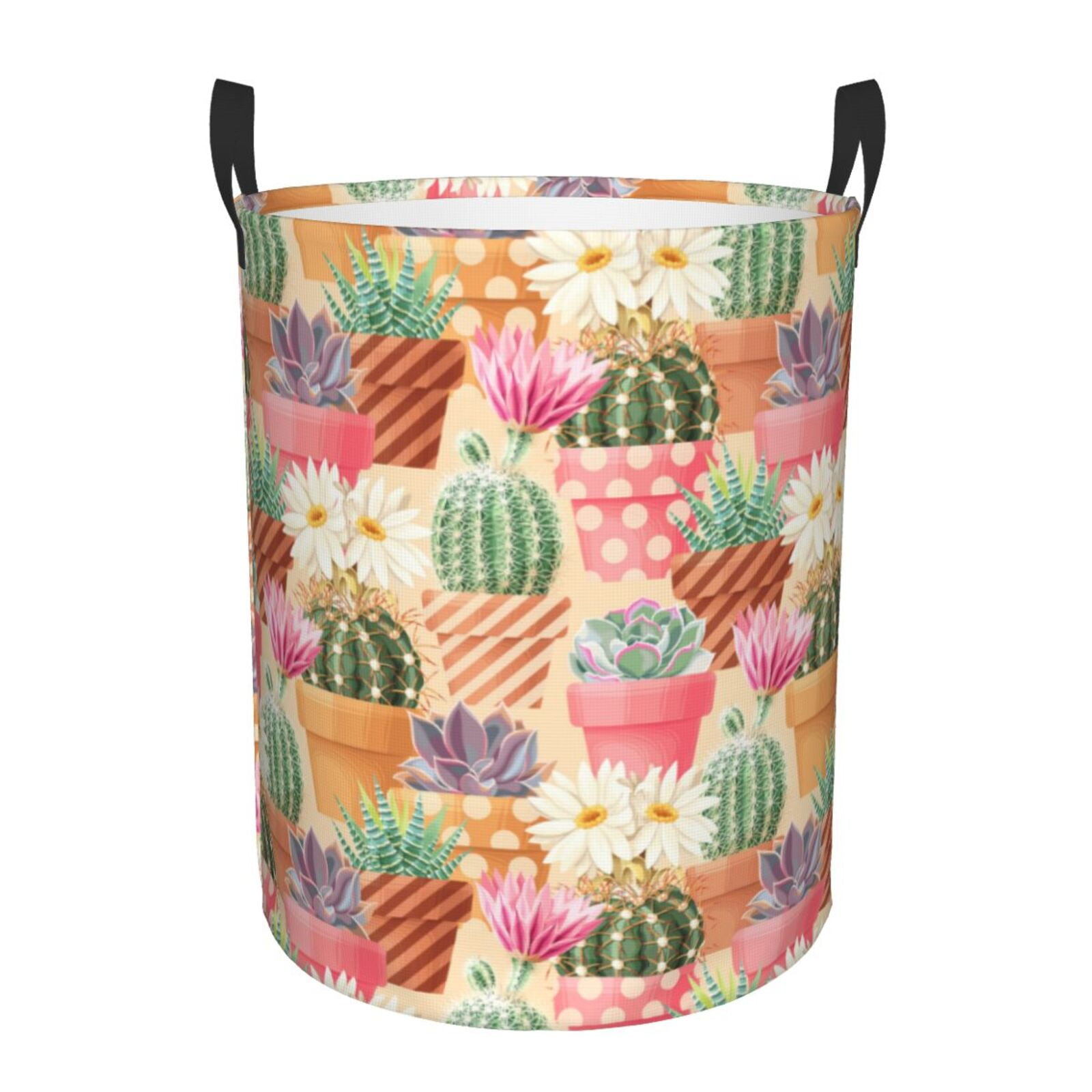 Cactus Bloom Quilted Laundry Basket NCU0DDK2025