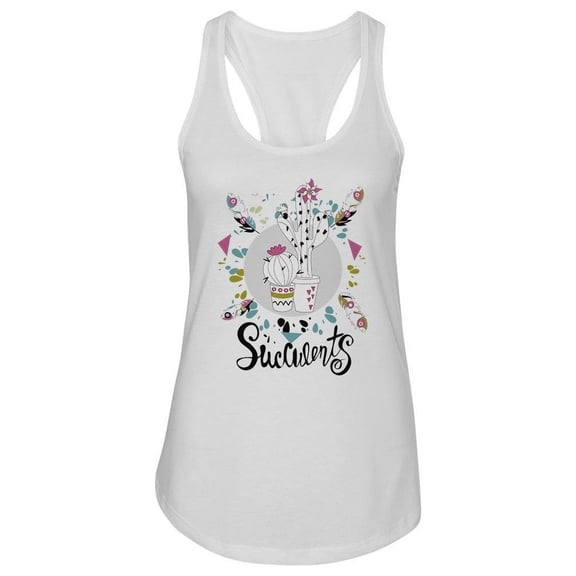 Succulents Cute Design Tank Women -Image by Shutterstock, Female XX-Large