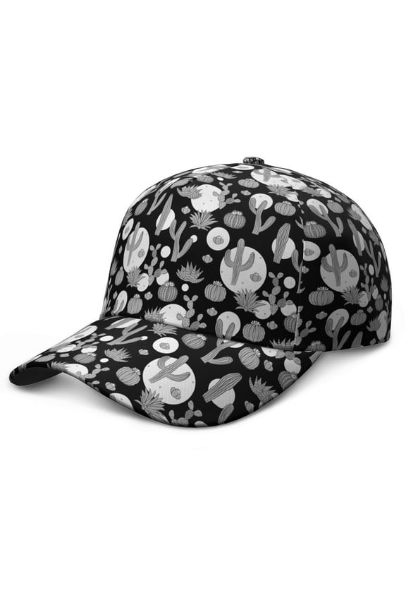 Succulents Dad Hat, Washed Unstructured Cap with Comfortable Fit, Boho Cactus and Southwestern Succulent Design Adjustable Hat for Summer Beach Vacation and Outdoor Activities