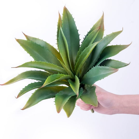 Succulents Plants Artificial Aloe Plant, 12.5Inch Large Faux Succulents Unpotted, Premium Crafting DIY Greenery Decor for Indoor & Outdoor(Green)