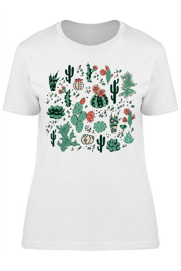 Succulents Plants T-Shirt Women -Image by Shutterstock, Female Large