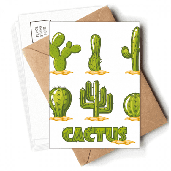 Succulents Potted  Cactus Pattern Postcards Envelopes Blank Note Cards Mailing