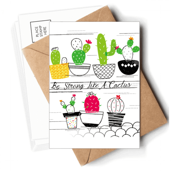 Succulents Potted  Cactus Postcards Envelopes Blank Note Cards Mailing
