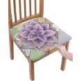 thumbnail image 1 of Succulents Seat Cover for Dining Room Chairs, Stretch Seat Covers Set of 4, Washable Chair Seat Covers Removable Kitchen Chair Slipcovers Protector, Purple Tropical Succulent and Vintage Flower, 1 of 4