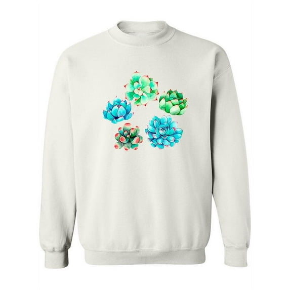 Succulents Watercolor . Sweatshirt Women -Image by Shutterstock, Female 5X-Large
