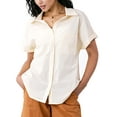 thumbnail image 1 of Sucegi Black Loose Casual Short-sleeved New Summer Women's Shirt, 1 of 5