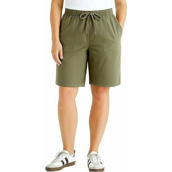 Sucegi Plus Size Women's Elastic Waist Drawstring Shorts with Pockets - Casual Loose Fit Summer Bottoms