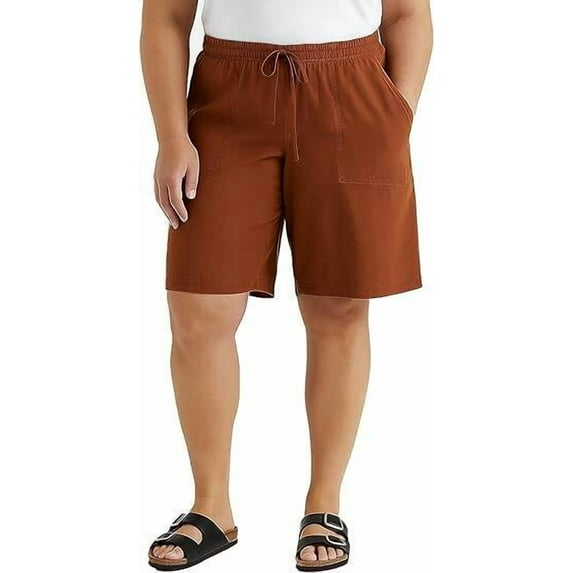 Sucegi Plus Size Women's Elastic Waist Drawstring Shorts with Pockets - Casual Loose Fit Summer Bottoms