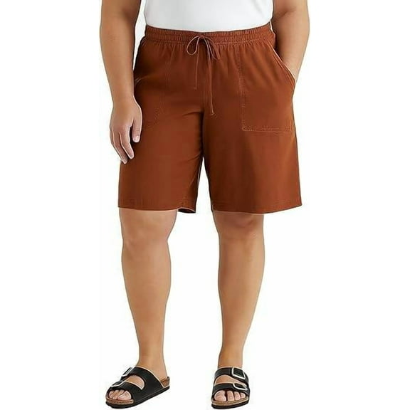 Sucegi Plus Size Women's Elastic Waist Drawstring Shorts with Pockets - Casual Loose Fit Summer Bottoms