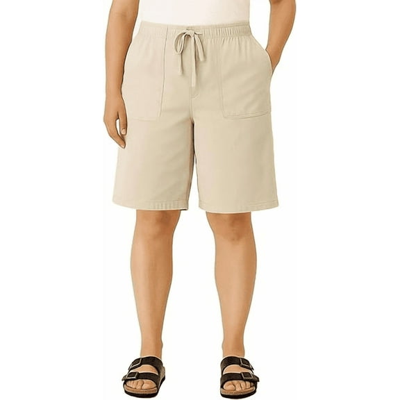 Sucegi Plus Size Women's Elastic Waist Drawstring Shorts with Pockets - Casual Loose Fit Summer Bottoms