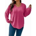 thumbnail image 1 of Sucegi Plus Size Women's Loose-Fit Ribbed Hoodie (1X-5X) - Effortlessly Create a Stylish Look and Enjoy Ultimate Comfort, 1 of 5